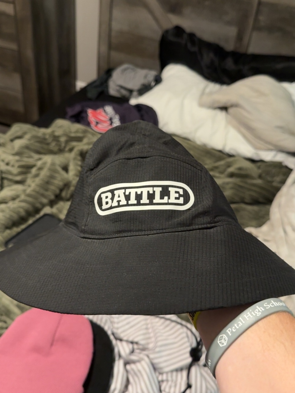 Battle Logo Black Bucket Hat - Men's Outdoor Sun Hat